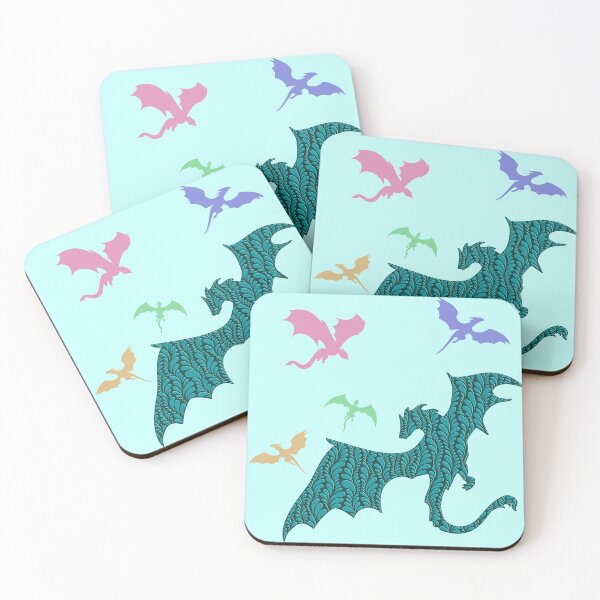 Item preview, Zen Petal Art - Teal Fantasy Dragons designed and sold by SpeakBoldly.