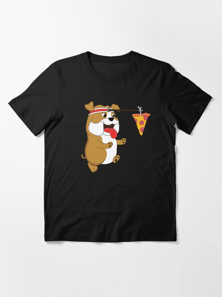Disover English Bulldog Running Pizza Essential T-Shirt