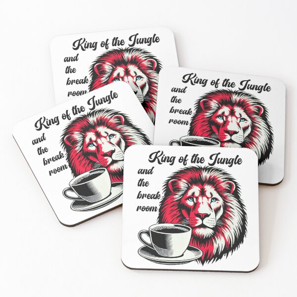 Item preview,     Lion Barista Saying "King of the Jungle... and the Break Room" Animal Cafe Design designed and sold by Szymon Wangler.