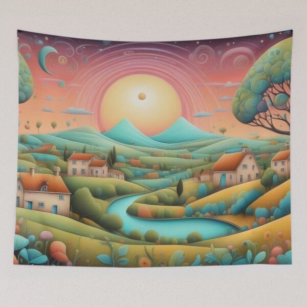 Item preview, Cute landscape with homes designed and sold by rolffimages.