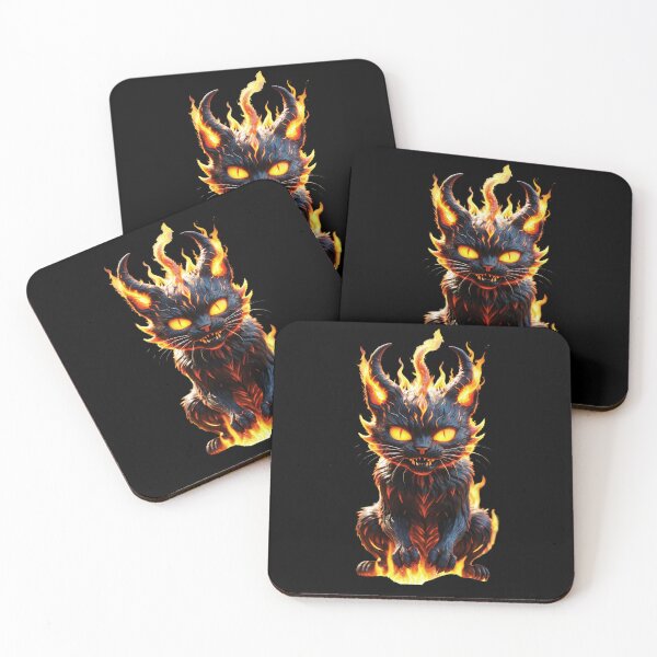 Item preview, Black flaming cat from hell designed and sold by CamillaCreation.