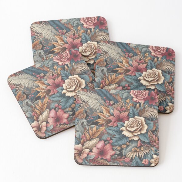 Item preview, Floral and Nature-Inspired Fabric Pattern: Roses, Tropical Leaves, and Vibrant Motifs designed and sold by Rui Fernandes.