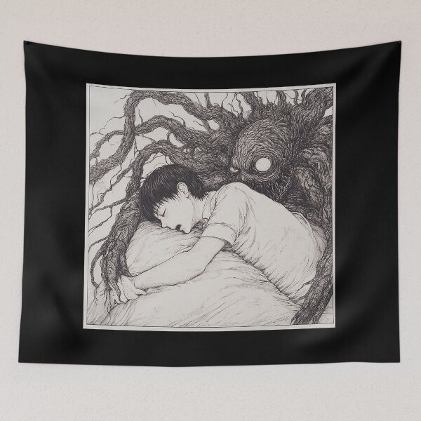 Item preview, good night – black and white horror manga anime boy designed and sold by ForsakenFrames.