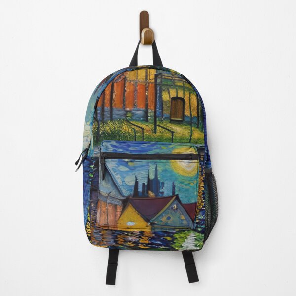 Item preview, Impressionist Van Gogh inspired houses on a canal designed and sold by rolffimages.