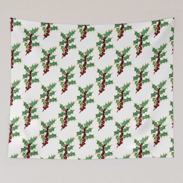 Item preview, Festive Holly Branches - Hand - Painted Holiday Pattern designed and sold by Jemma Jamie Skidmore.