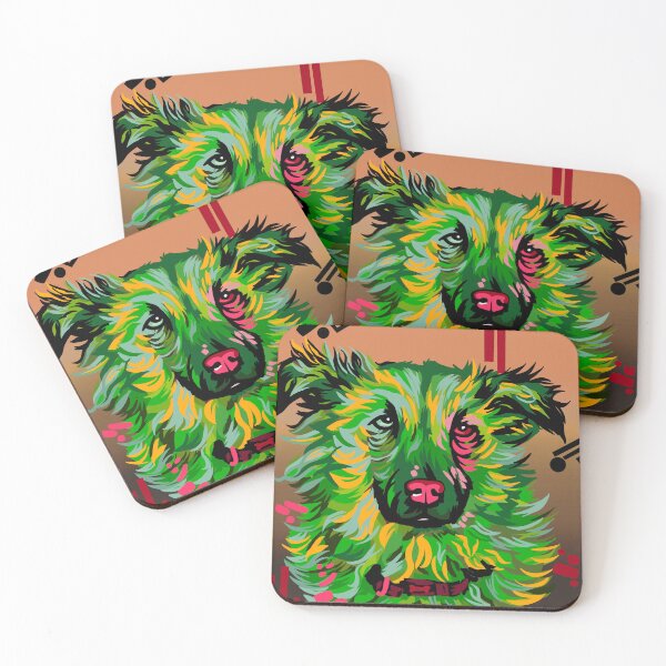 Item preview, Abstract Dog artwork digital drawing of mixed breed Green designed and sold by CreativelySophG.