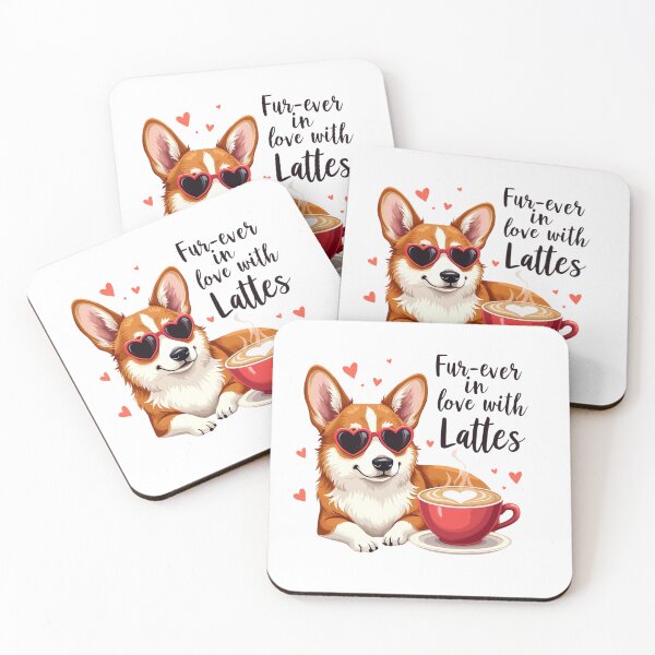 Item preview, Fur-Ever in Love with Lattes Funny Corgi designed and sold by Echo Dusk.
