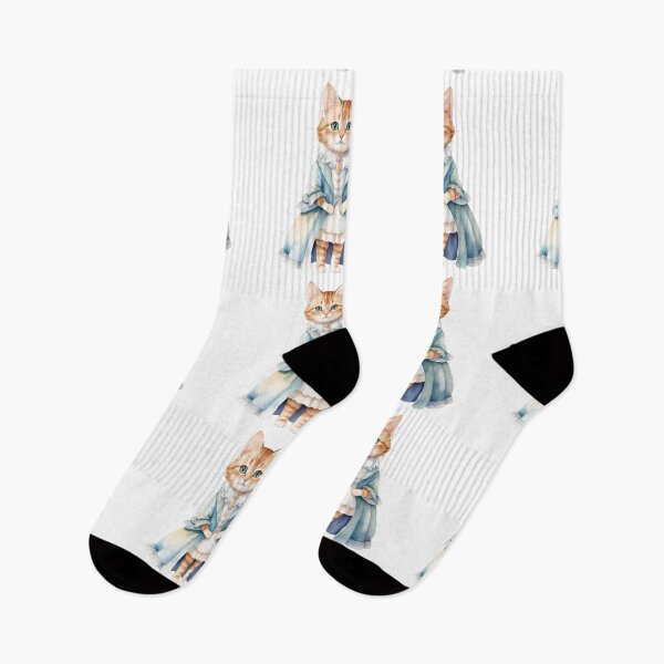 Item preview, Cute Cat illustration wearing a blue retro dress designed and sold by Victoria Riabov.