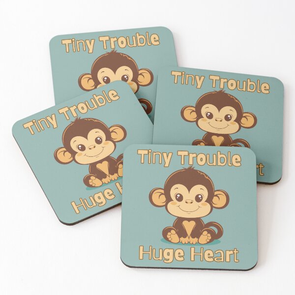 Item preview, BABY MONKEY Tiny Trouble Huge Heart designed and sold by NikoDeeko.