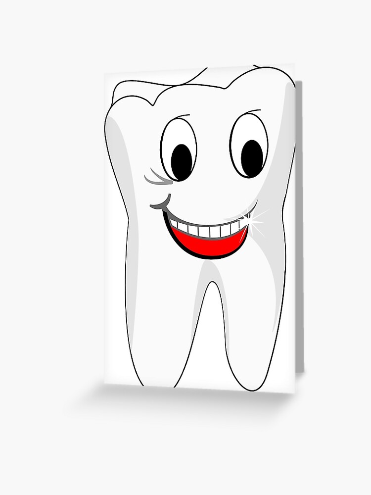 Thumbnail 1 of 2, Greeting Card, Big happy tooth designed and sold by heeheetees.