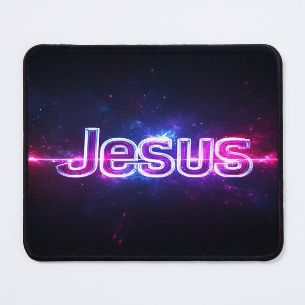 Item preview, Jesus  Neon pink and purple background with blue sparks designed and sold by bAIryBarn.