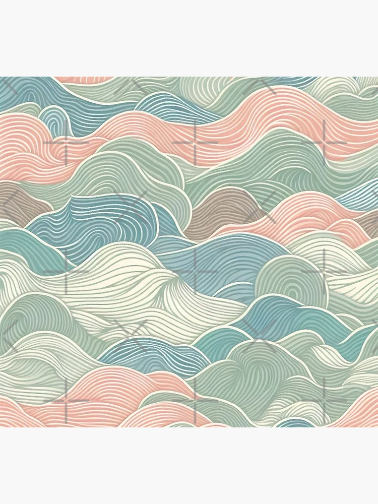 Thumbnail 5 of 5, Socks, Small-Scale Abstract Waves Fabric Pattern: Subtle Ripples in Soothing Colors designed and sold by Rui Fernandes.