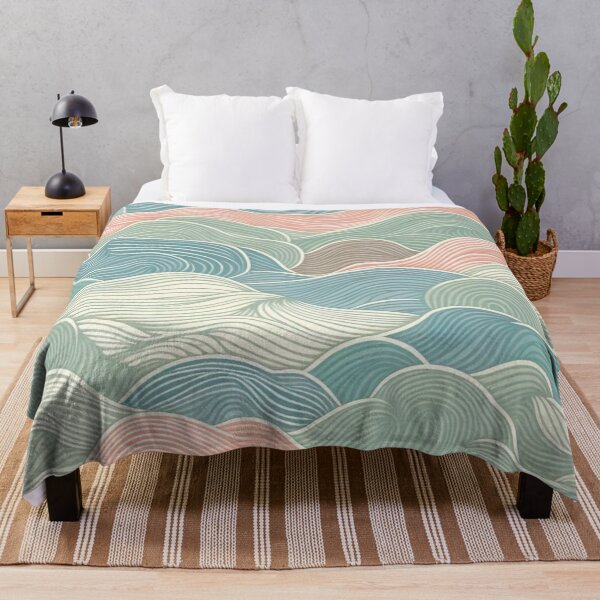 Item preview, Small-Scale Abstract Waves Fabric Pattern: Subtle Ripples in Soothing Colors designed and sold by Rui Fernandes.