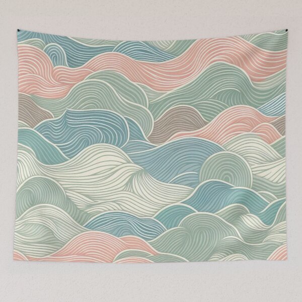 Item preview, Small-Scale Abstract Waves Fabric Pattern: Subtle Ripples in Soothing Colors designed and sold by Rui Fernandes.