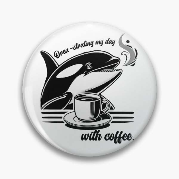 Item preview, Orca Barista Saying "Orca-strating My Day with Coffee" Animal Cafe Design					 designed and sold by Szymon Wangler.