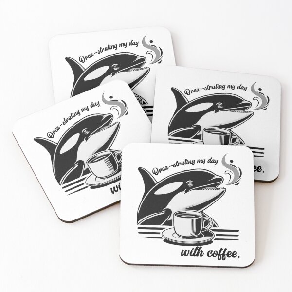 Item preview, Orca Barista Saying "Orca-strating My Day with Coffee" Animal Cafe Design					 designed and sold by Szymon Wangler.