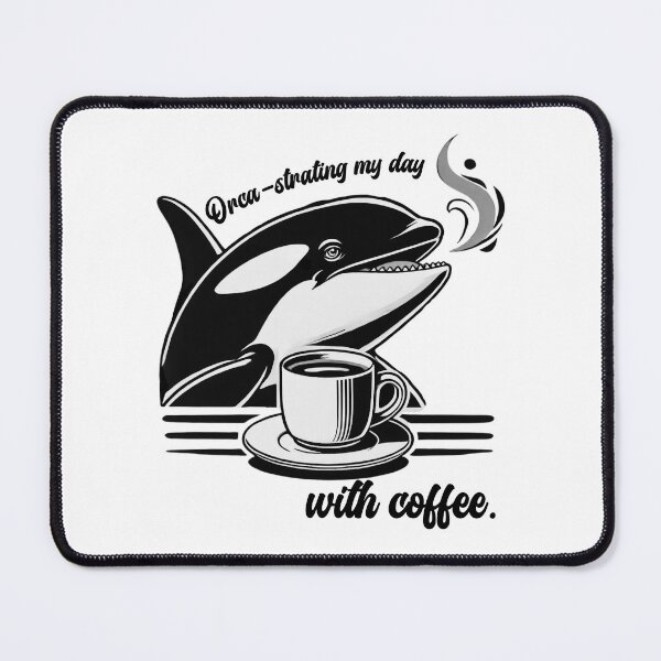 Item preview, Orca Barista Saying "Orca-strating My Day with Coffee" Animal Cafe Design designed and sold by Szymon Wangler.