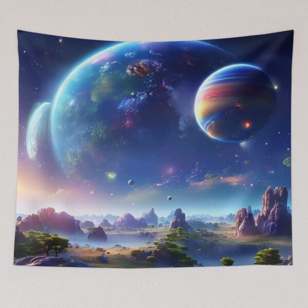 Item preview, View of the galaxy with planets. designed and sold by MajdoArt.