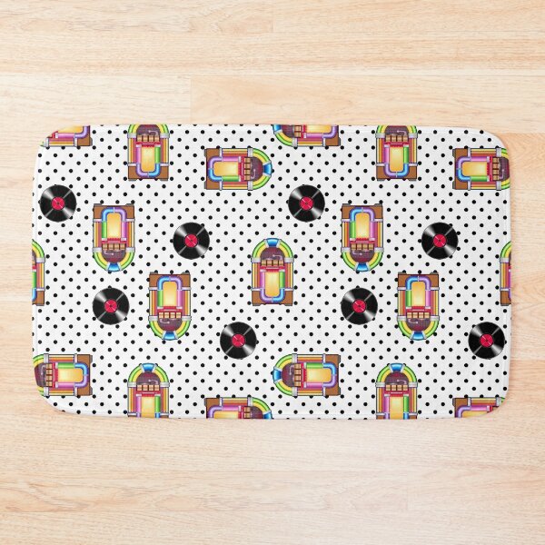 Item preview, Music is My Time Machine - Neon Jukeboxes and Vinyl Records on Polka Dots designed and sold by GreenCarbon2112.