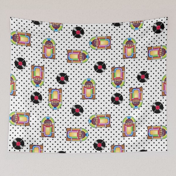 Item preview, Music is My Time Machine - Neon Jukeboxes and Vinyl Records on Polka Dots designed and sold by GreenCarbon2112.