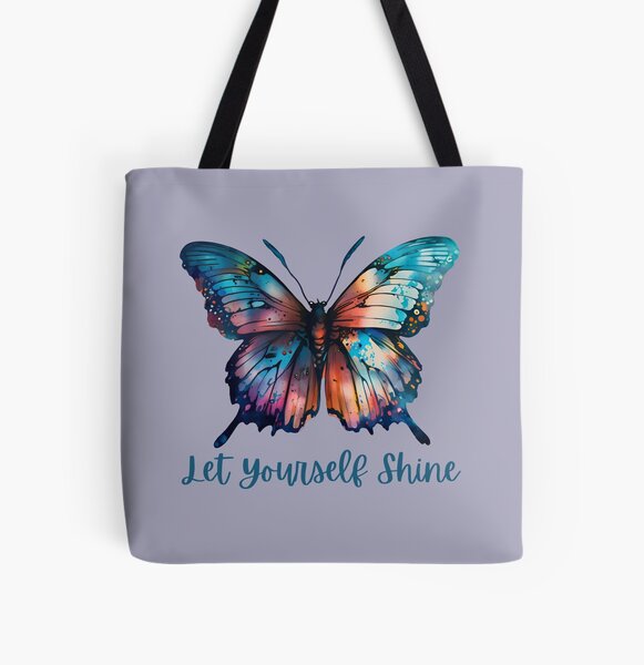 Butterfly Let Yourself Shine All Over Print Tote Bag