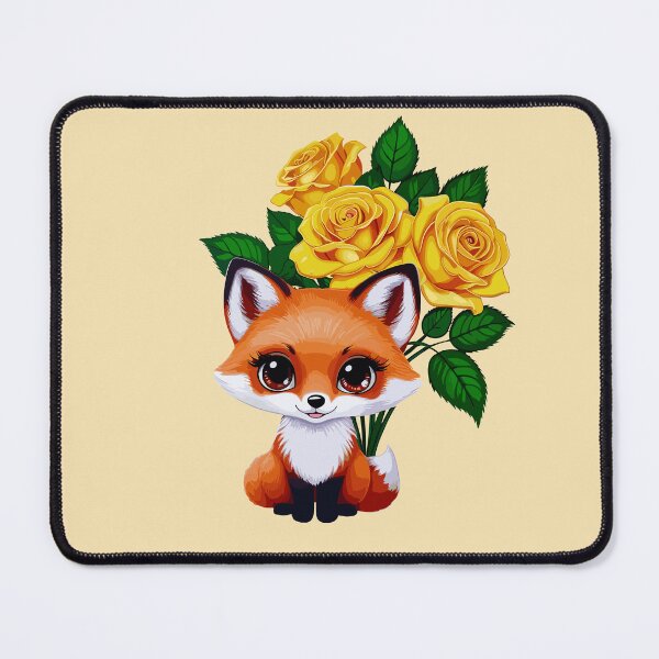 Item preview, Cute Fox with Yellow Roses designed and sold by MaateoDesign.