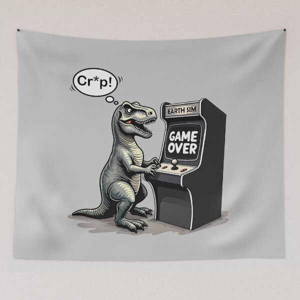 Item preview, Dinosaur (T-Rex) Faces Game Over in Earth Simulator designed and sold by LiveDesigner.