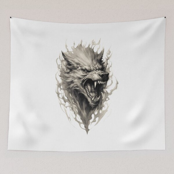 Item preview, Wolf in the Flames: Symbol of Wild Power. designed and sold by gokhanuzen.