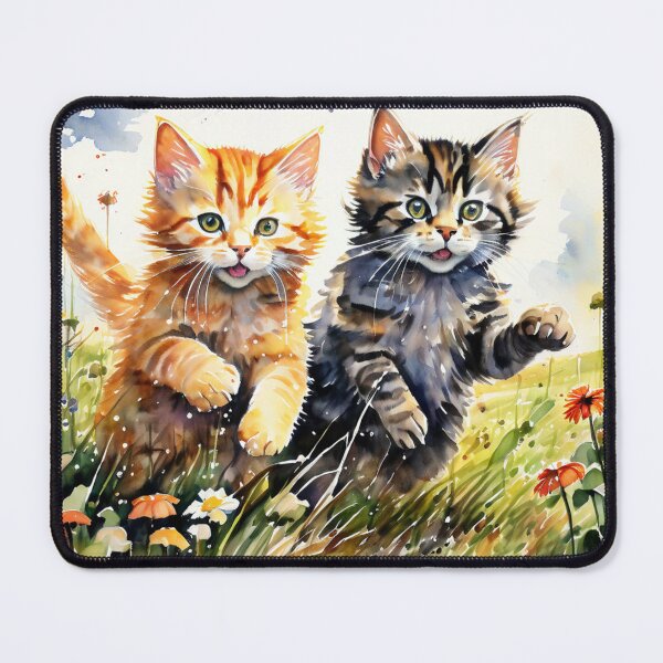 Item preview, Cats Playing in the Field designed and sold by MajdoArt.
