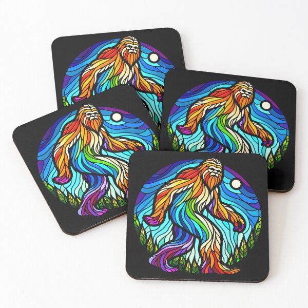 Item preview, Stained glass colorful Sasquatch  designed and sold by Catherine Harrison.