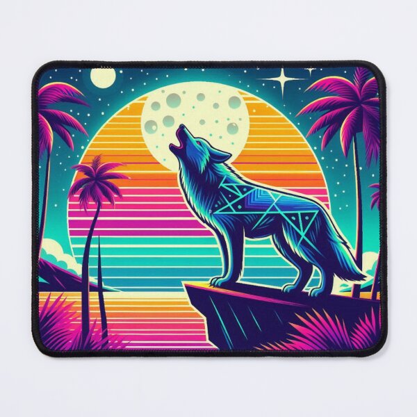 Item preview, retro wolf moon designed and sold by EternalFall.
