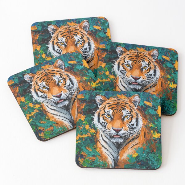 Item preview, Great Bengal Tiger in its Jungle - Impasto with Acrylic designed and sold by Second Draft Visuals.