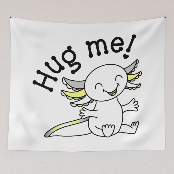 Item preview, Hug me! Cute Axolotl in Demigender Pride colors designed and sold by JoyfulJen.