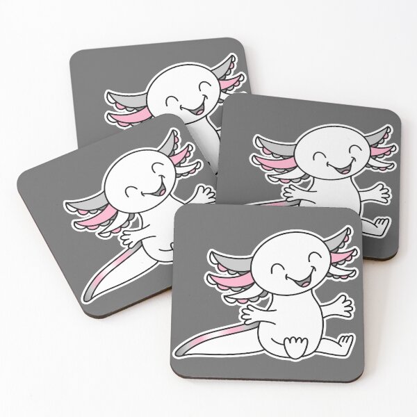 Item preview, Hug me! Cute Axolotl in Demigirl Pride colors designed and sold by JoyfulJen.