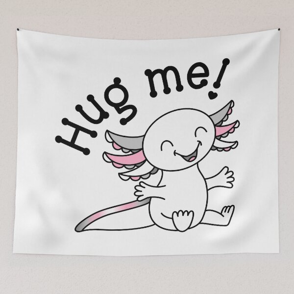 Item preview, Hug me! Cute Axolotl in Demigirl Pride colors designed and sold by JoyfulJen.