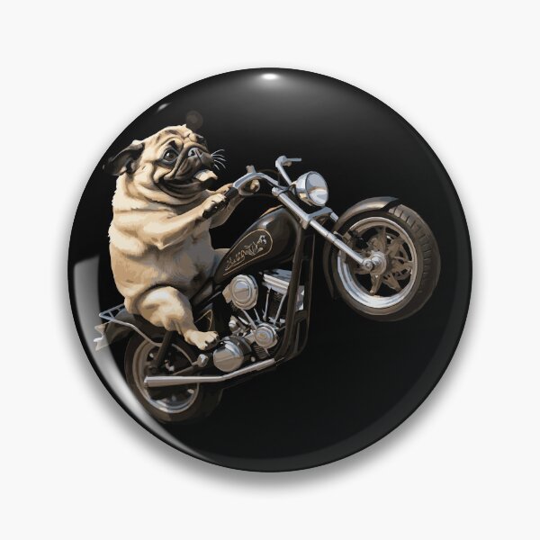 Artikelvorschau, Mops-Motorrad-Wheelie entworfen und verkauft von donoshop.