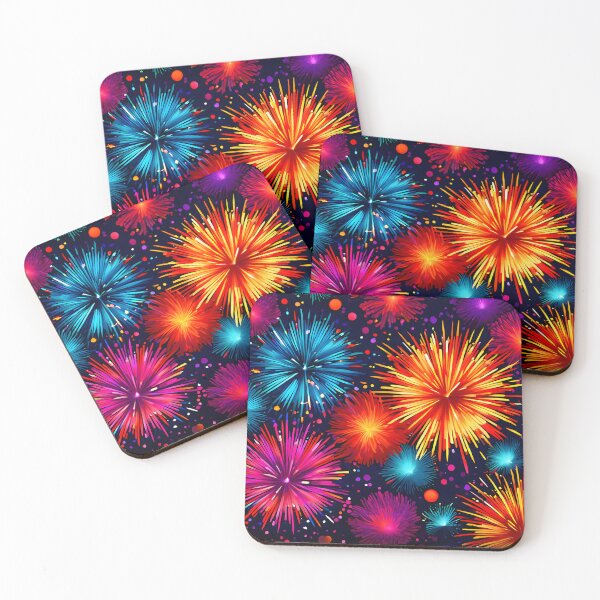 Item preview, Vibrant Night Sky Fireworks designed and sold by KaviPatterns.
