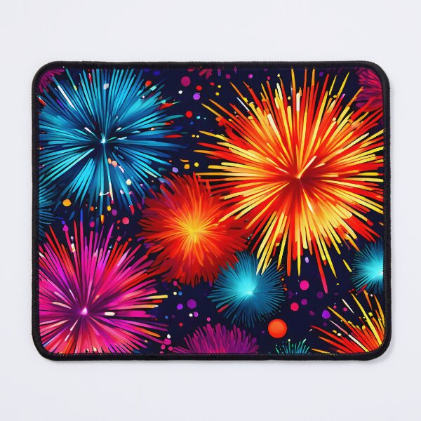 Aperçu de l'œuvre Feux d'artifice vibrants dans le ciel nocturne créée et vendue par KaviPatterns.