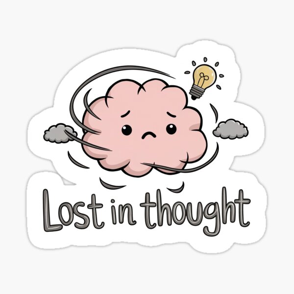 Item preview, Brain Fog, Lost in thought Cute Brain  designed and sold by These_Prints.