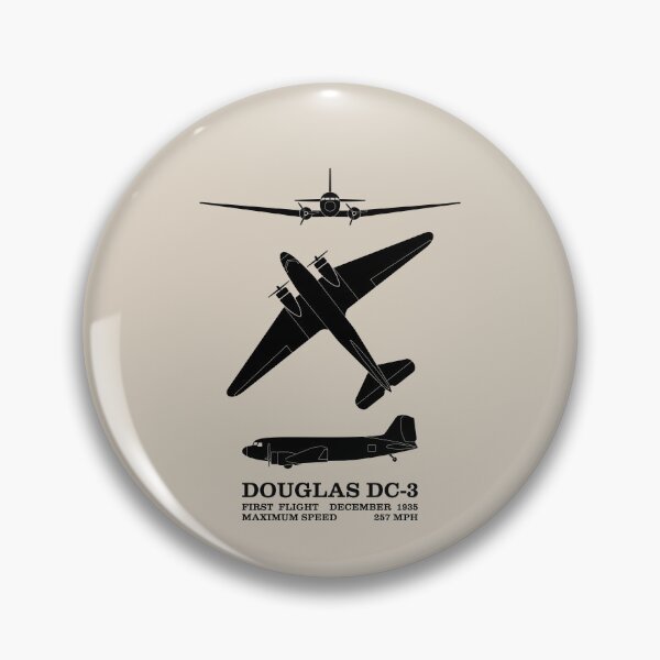 Item preview, Douglas DC-3 American WW2 Airliner Plane Silhouettes Infographic designed and sold by MilitaryMart.