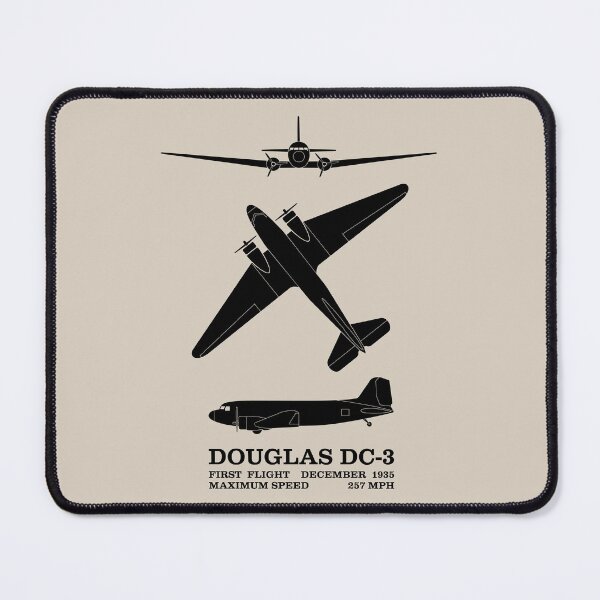 Item preview, Douglas DC-3 American WW2 Airliner Plane Silhouettes Infographic designed and sold by MilitaryMart.