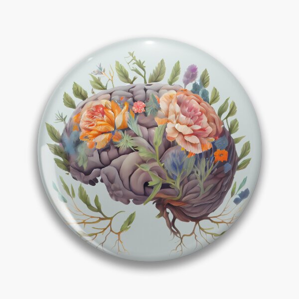 Item preview, Floral Brain Mental Health  designed and sold by darkskydelights.