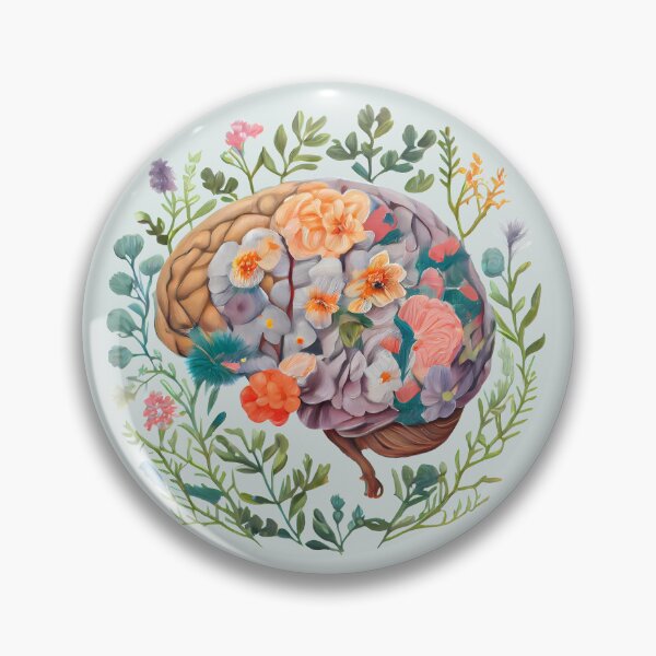 Item preview, Floral Anatomical Brain Mental Health Matters designed and sold by darkskydelights.