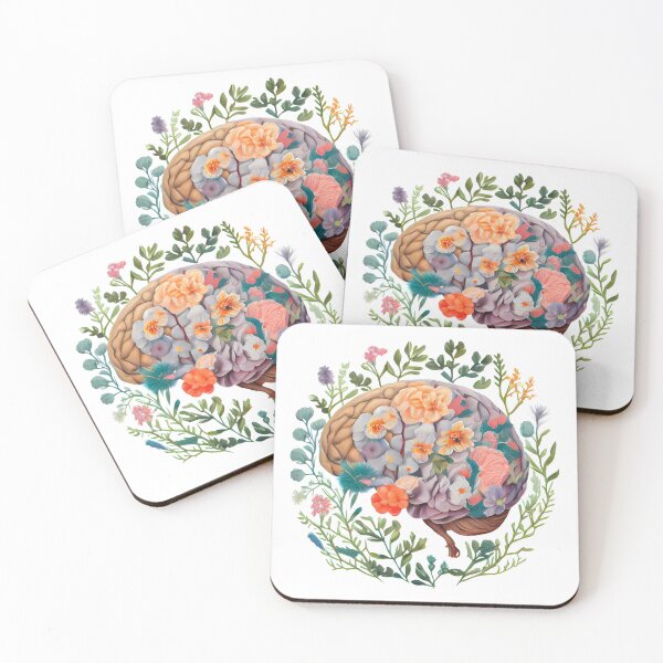Item preview, Floral Anatomical Brain Mental Health Matters designed and sold by darkskydelights.