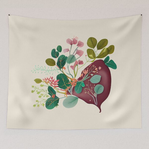 Item preview, Botanical Floral Anatomical Liver designed and sold by darkskydelights.
