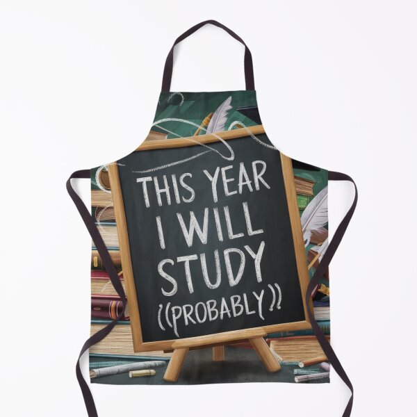 Item preview, This year i will study (probably) on blackboard designed and sold by QuirkyQuipPixel.