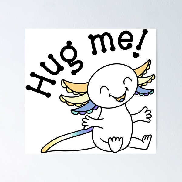 Item preview, Hug me! Cute Axolotl in Genderfaun Pride colors designed and sold by JoyfulJen.