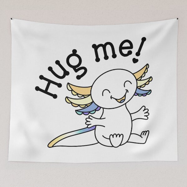 Item preview, Hug me! Cute Axolotl in Genderfaun Pride colors designed and sold by JoyfulJen.