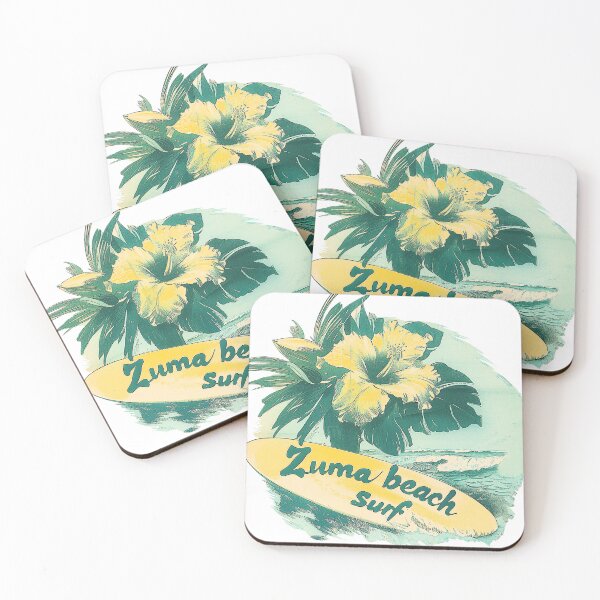 Item preview, Zuma Beach Surf - Vintage Distressed Floral Surfboard Design for Surf Culture Enthusiasts designed and sold by YardWest.