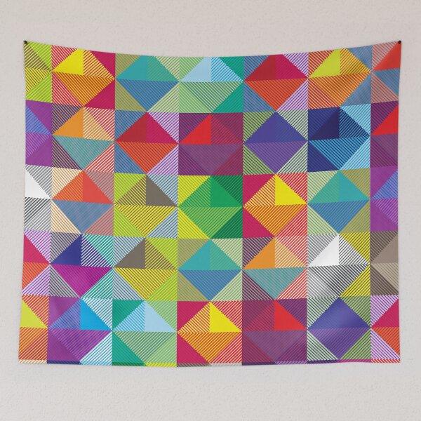 Item preview, Colorful Chaos Retro Geometric Multi-Color Pattern designed and sold by FrazellaDesigns.